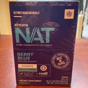 Prüvit KETO//OS NAT Pure Therapeutic Ketones. Berry Blue Charged (caffeinated)